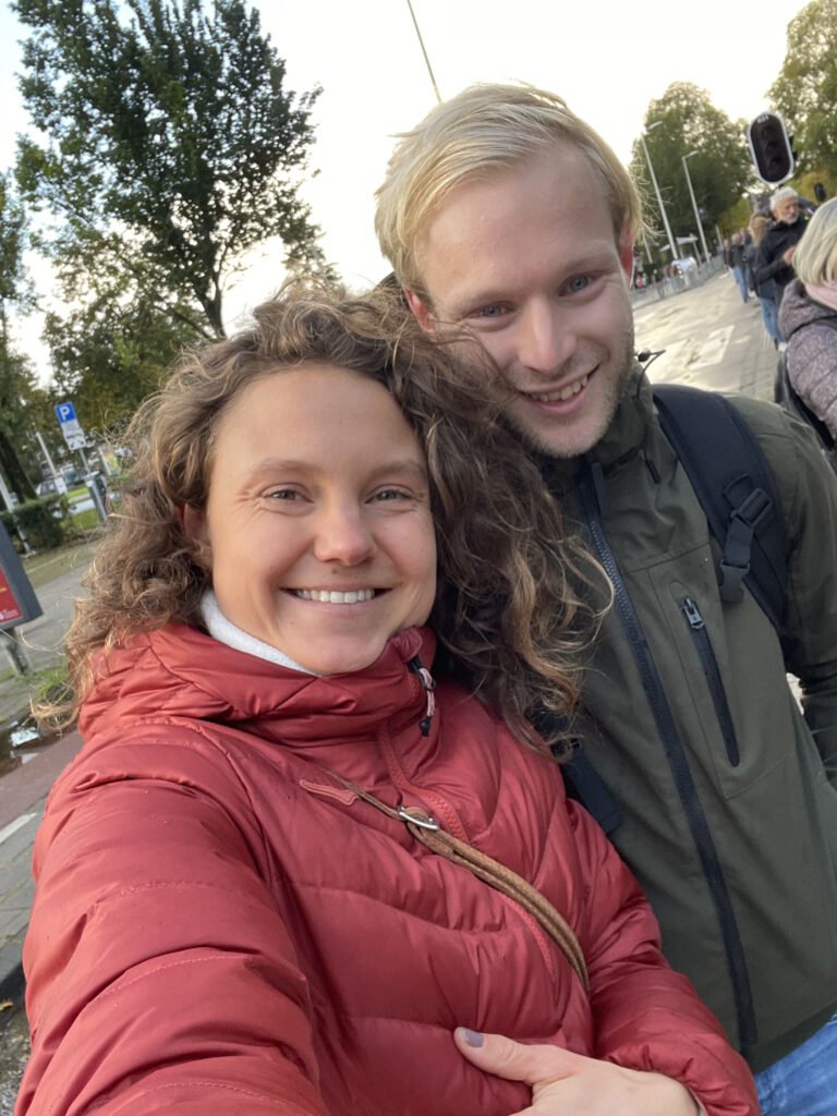 Silke Jonkman Eric van der Meer supporter Amsterdam Marathon