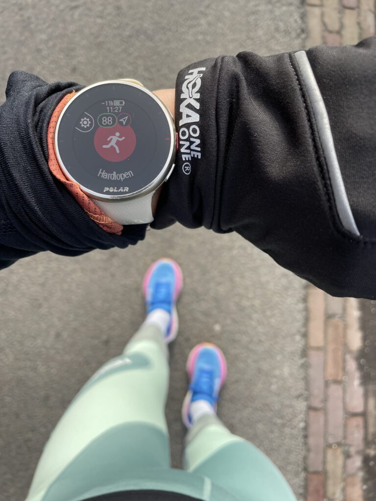 Polar hardloophorloge klaar voor duurloop