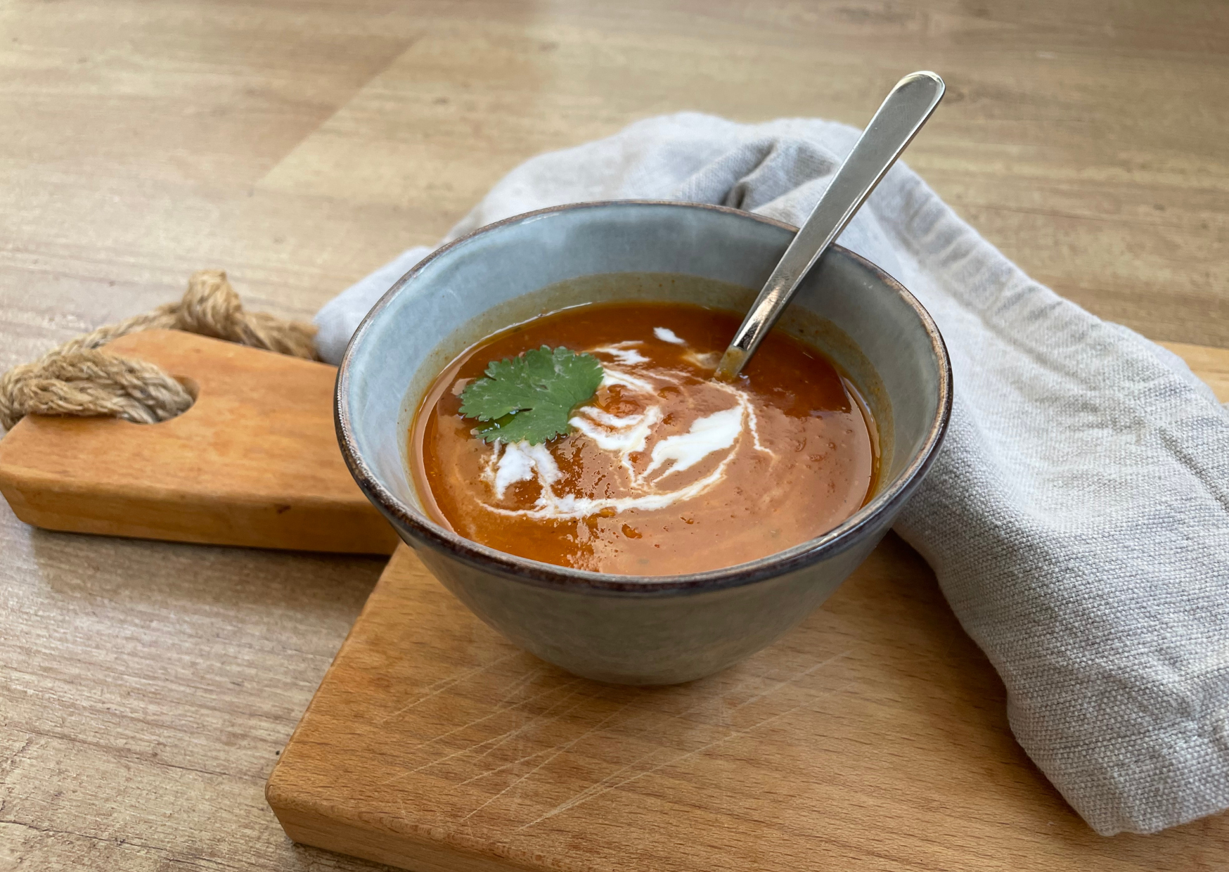 Geroosterde pompoen-tomatensoep